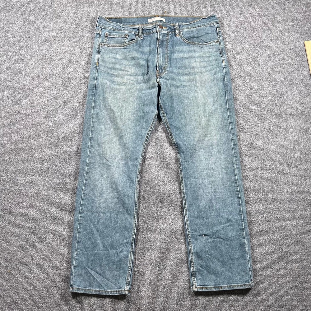 Signature Levi Strauss Jeans Mens Size 36 Blue Straight Fit Denim Stretch Pants